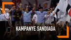 Kampanye akbar cawapres no urut 02 digelar di alun-alun kota Tangerang hari Sabtu (13/2). Sandiaga Uno sempat berjingkrak di atas panggung bersama pendukungnya.