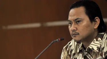 Direktur PT Rifuel dan anak mantan Menteri Syarief Hasan, Riefan Avrian, menjalankan sidang lanjutan di Pengadilan Tipikor, Jakarta, Kamis (30/10/2014). (Liputan6.com/Miftahul Hayat)