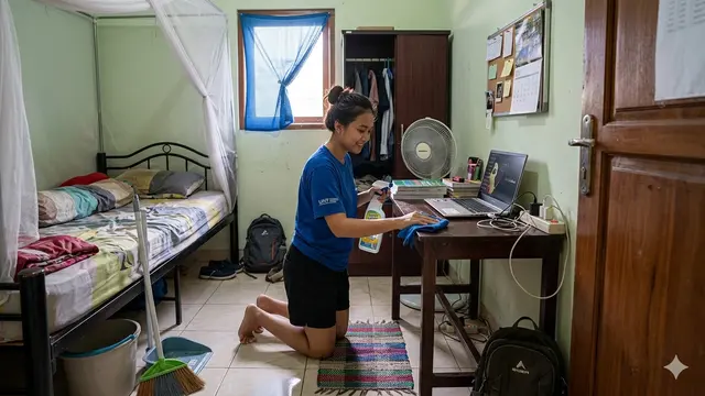 Tips Membersihkan Kamar Kos Sebelum Liburan