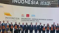 Sebanyak 18 perusahaan melakukan ikut dalam Business Matching di ajang Hannover Messe 2023. Hasil dari Business Matching Indonesia-Jerman ini menghasilkan investasi mencapai USD 2 miliar. (Liputan6.com/Septian Deny)