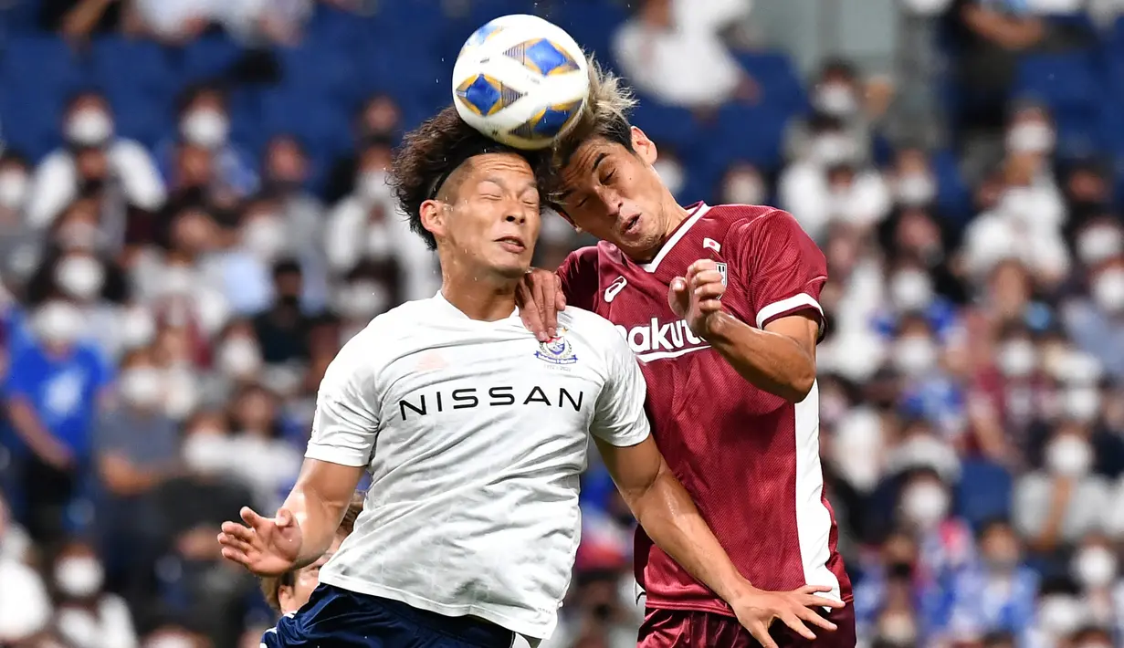 Yokohama F Marinos akan menjamu Vissel Kobe dalam laga lanjutan Meiji Yasuda J1 League 2023 yang akan berlangsung di Nissan Stadium, Jumat (29/9/2023) pukul 17.00 WIB. Pertemuan kedua klub tersebut akan menentukan siapa yang akan memimpin puncak klasemen Liga Jepang tersebut. (AFP/Kazuhiro Nogi)