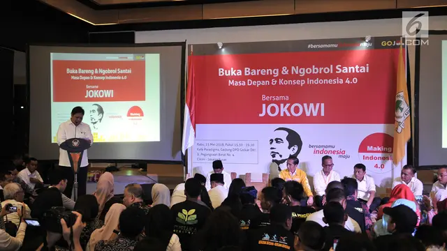 Kenakan Jaket Kuning, Jokowi Buka Puasa Bareng Tokoh Muda Digital