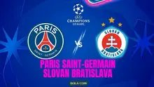 Ilustrasi Paris Saint-Germain (PSG) Vs Slovan Bratislava, Liga Champions. (Bola.com/AI)