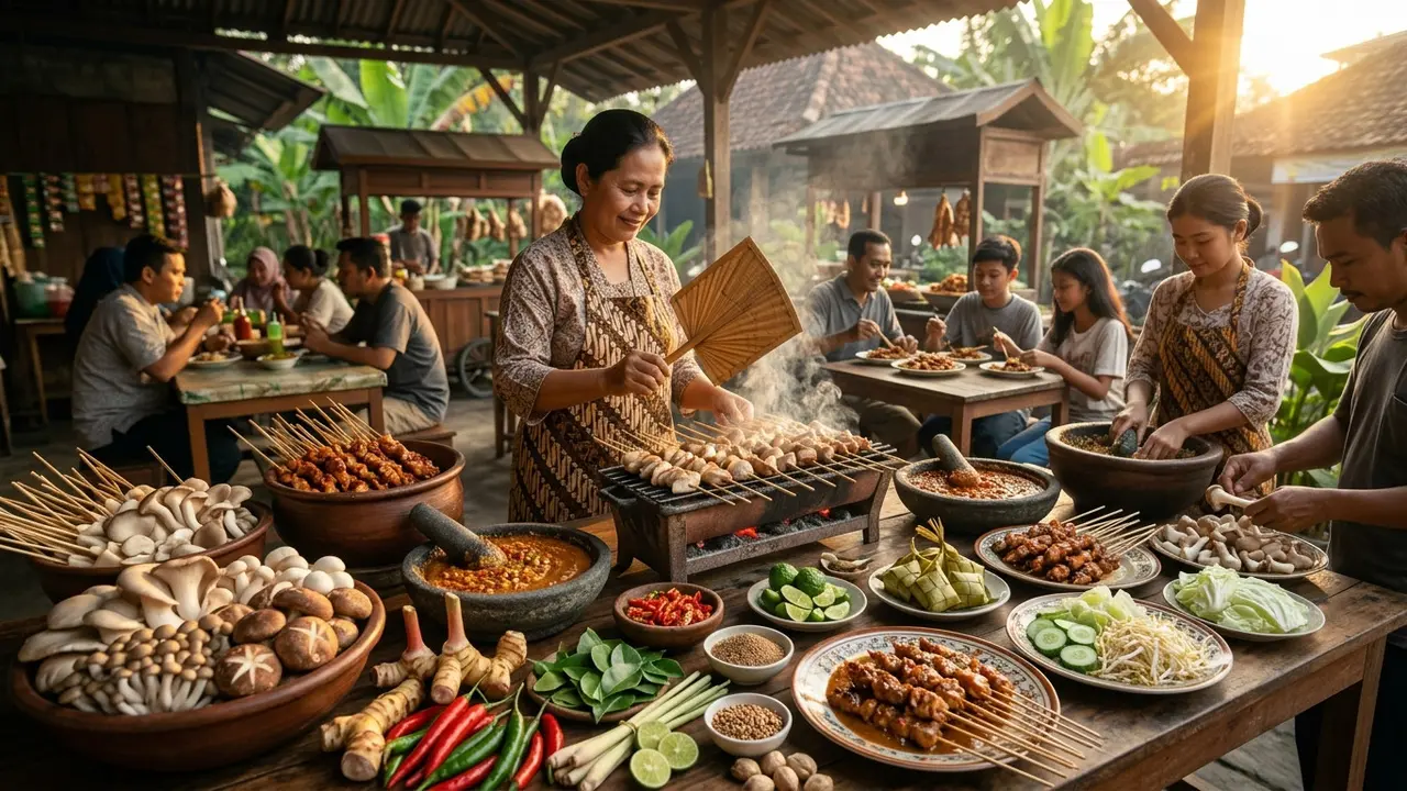 Resep Sate Jamur Bumbu Pecel
