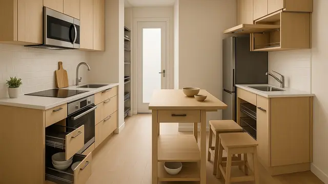 Model Dapur Sempit dengan Kabinet Minimalis, Bikin Rumah Mungil Lega/Ilustrasi AI
