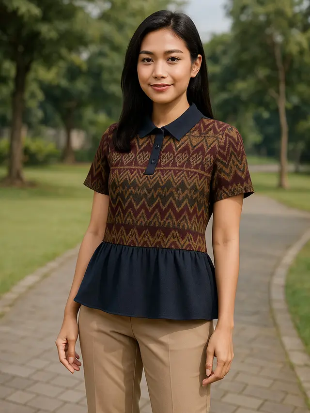 7 Model Baju Tenun Kombinasi Kain Polos, Simpel tapi Anggun untuk Segala Acara