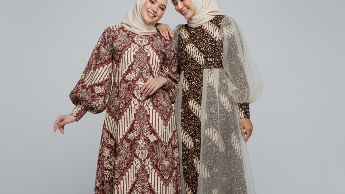7 Gamis Batik Bishop Sleeve untuk Acara Formal Tren 2025, Tampil Anggun dan Berkelas