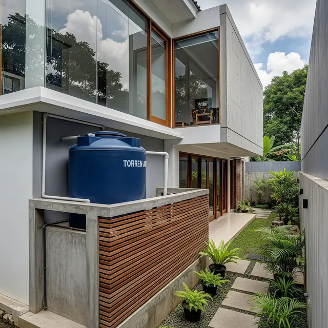 Desain Tempat Toren Air untuk Rumah 2 Lantai