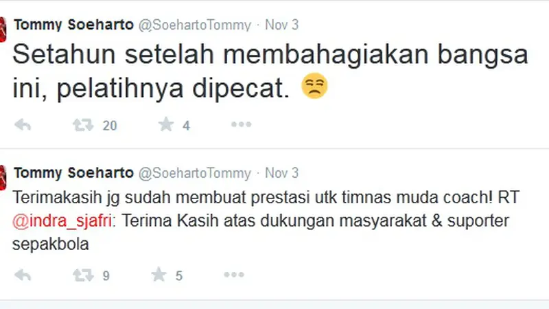 Kicauan Tommy Soeharto