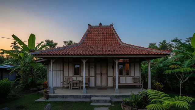 Model Rumah Kecil di Desa dengan Teras Lebar