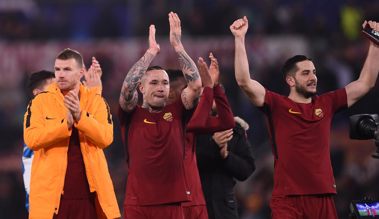 Radja Nainggolan dkk. akan menguji kekuatan Barcelona pada perempat final Liga Champions setelah hasil undian UEFA di Nyon, Swiss, Jumat (16/3/2018).  (AFP/Filippo Monteforte)