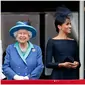Ratu Elizabeth, Meghan Markle dan Pangeran Harry. (dok.Instagram @hm.queenelizabeth/https://www.instagram.com/p/B7ehX2noKWo/Henry)
