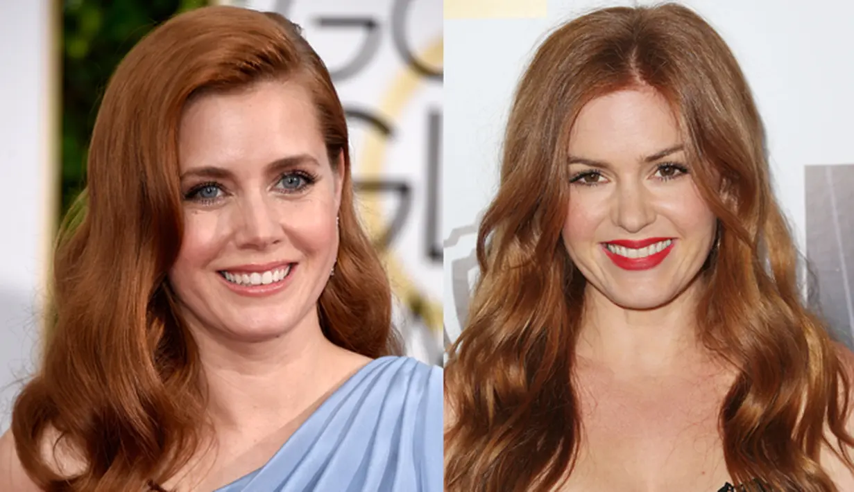 Isla Fisher dan Amy Adams. Jika dilihat memang aktris pemeran ‘Now You See Me’ Isla Fisher sangatlah mirip dengan Amy Adams. Terlebih keduanya sama-sama memiliki rambut merah panjang yang membuat mereka sulit dibedakan. (AFP/Bintang.com)