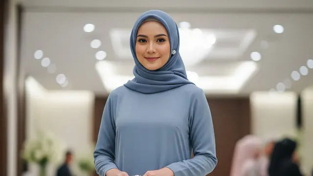 Bahan Gamis Polos yang Adem dan Jatuh untuk Kondangan 2025 (Image by Gemini AI)