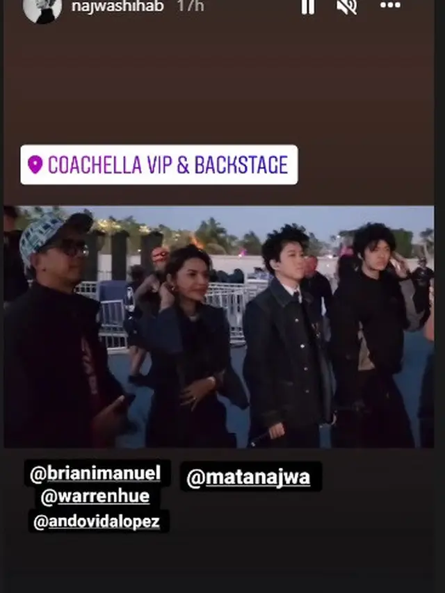 Najwa Shihab Nonton Coachella 2022 (Foto: Instagram @najwashihab)