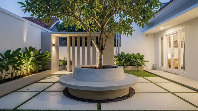 Inspirasi Area Duduk Melingkar di Bawah Pohon untuk Halaman Rumah