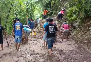 Longsor di Sukabumi. (Liputan6.com/Fira Syahrin)
