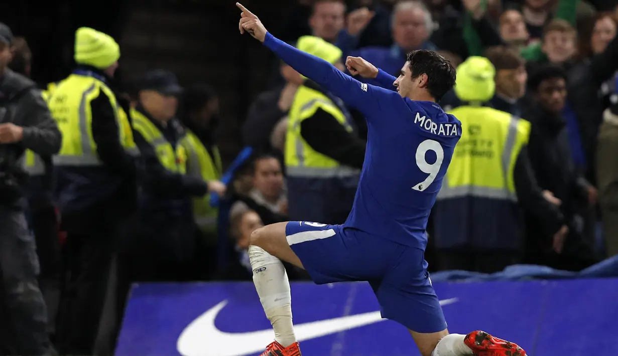 3. Alvaro Morata (Chelsea) - 7 Gol. (AFP/Adrian Dennis)