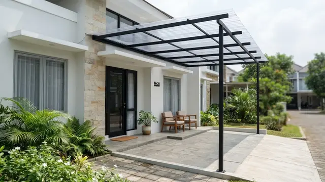 Model Kanopi Teras Besi yang Tidak Membuat Rumah Terlihat Berat