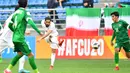 Pemain Iran U-20, Erfan Ghorbani melepaskan tendangan saat menghadapi Irak U-20 pada laga perempatfinal Piala Asia U-20 2023 di JAR Stadium, Tashkent, Uzbekistan, Sabtu (11/3/2023). (AFC/Adam Aidil)