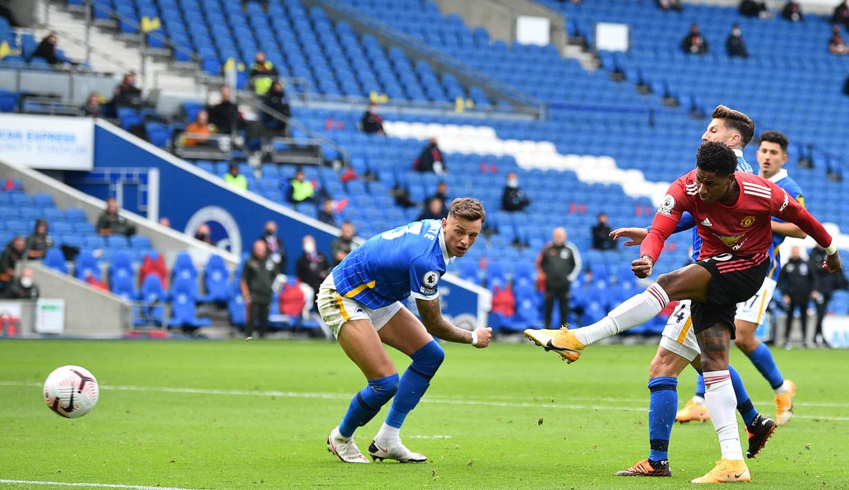 Rashford sendiri saat ini dibanderol dengan harga 85 juta euro atau setara Rp1,43 triliun. Di antara nama-nama dalam daftar ini, Rashford merupakan pemain dengan caps terbanyak bagi skuad Inggris, yaitu sebanyak 46 kali. (Foto: AFP/Pool/Glyn Kirk)