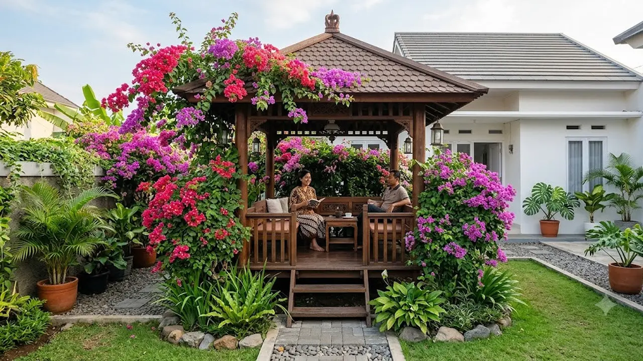 15 Tanaman yang Cocok Mengelilingi Gazebo, Taman Rumah Lebih Asri dan Menawan