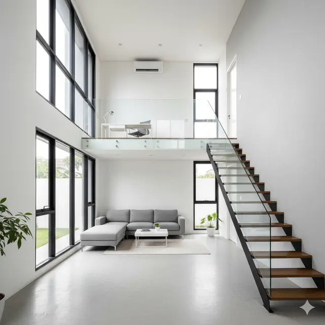 Model Rumah Mezzanine Type 36 Tampak Modern. Gemini