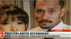 Keduanya diciduk atas dugaan penyalahgunaan narkoba dengan barang bukti 30 butir pil yang disebut sebagai Dumolid.