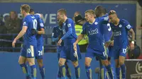 Leicester City memuncaki klasemen hingga pekan ke-16 Premier League 2015-2016. (AFP/Paul Ellis)