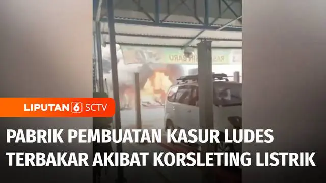 VIDEO: Akibat Korsleting Listrik, Pabrik Pembuatan Kasur di Bekasi Hangus Terbakar