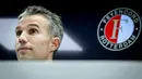 Van Persie menggantikan Pascal Bosschaart sebagai pelatih interim Feyenoord. Eks penyerang Arsenal tersebut menandatangani kesepakatan kontrak hingga Juni 2027. (AFP/ANP/Koen van Weel)