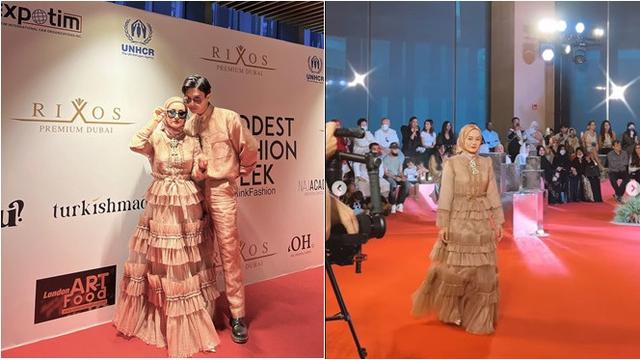 7 Potret Dinda Hauw Jadi Model Catwalk di Dubai Modest Fashion Week, Tampil Elegan