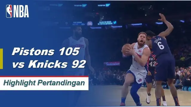 Cuplikan Pertandingan NBA : Pistons 105 vs Knicks 92