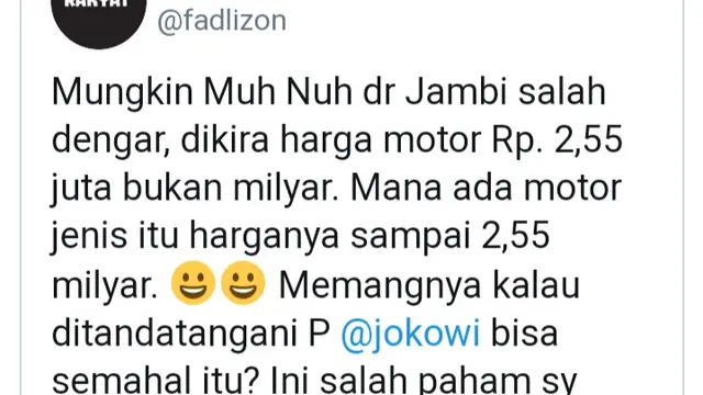 Twiter Fadli Zon