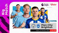 Sedang Berlangsung Live Streaming Big Match Liga Inggris Manchester City Vs Brighton di Vidio Malam Ini