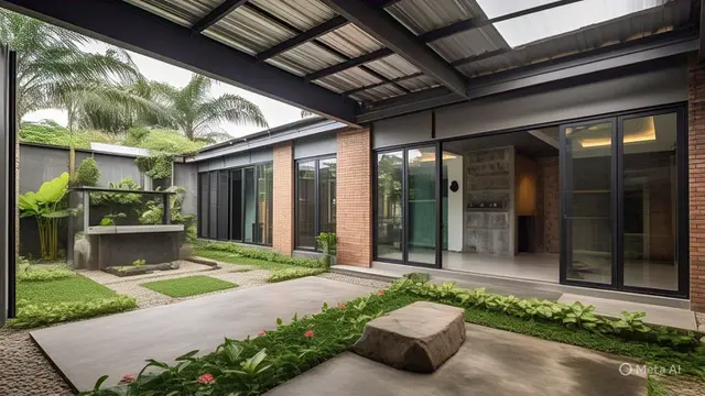 Desain Rumah Industrial Tropis Bergaya Islami