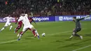 Pemain Jerman Kai Havertz (kiri tengah) mencetak gol ke gawang Armenia pada pertandingan sepak bola Kualifikasi Grup J Piala Dunia 2022 di Stadion Vazgen Sargsyan, Yerevan, Armenia, 14 November 2021. Jerman menang 4-1. (AP Photo/Pavel Golovkin)
