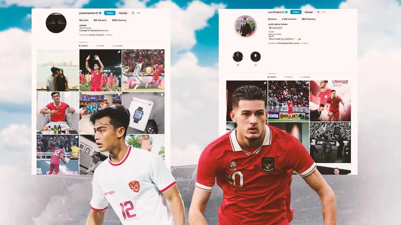 Ilustrasi - Pratama Arhan dan Justin Hubner, Timnas Indonesia dan Media Sosial