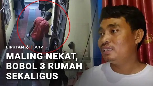 Maling Bobol Tiga Rumah Sekaligus, Beraksi saat Penghuni Rumah Tidur