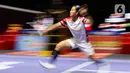 Laga antara Putri Kusuma Wardani melawan Akane Yamaguchi berlangsung cukup sengit. (Liputan6.com/Herman Zakharia)