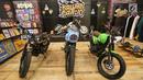 Sejumlah motor modifikasi bermesin Kawazaki W175 dipajang dalam pameran GAIKINDO Indonesia International Auto Show (GIIAS) 2019 di ICE BSD, Tangerang, Jumat (19/7/2019). Motor Kawazaki dengan model retro tersebut memakan waktu pengerjaan hingga tiga bulan. (Liputan6.com/Fery Pradolo)