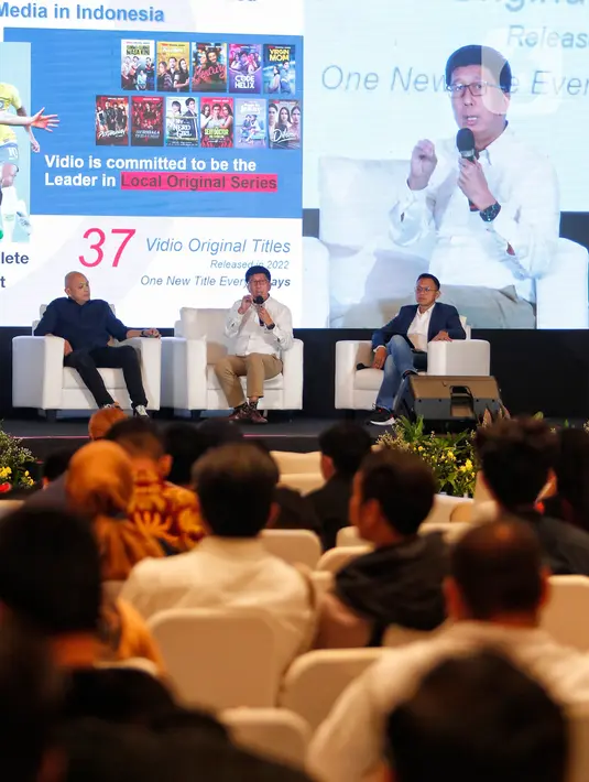 Suasana Sarasehan Alumni Perhimpunan Pelajar Indonesia (PPI) Dunia di Grand Ballroom Menara BNI Pejompongan, Jakarta, Sabtu (27/5/2023). (Liputan6.com/Angga Yuniar)
