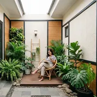 Inspirasi pocket courtyard yang cocok untuk rumah tipe 36. [AI Generated]