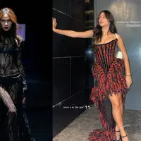 Aktris dan model Valerie Thomas bergaya misterius saat jadi muse untuk fashion show Harry Halim. Mengusung tema Redemption, Valerie Thomas tampil dark bak mayat hidup. [@valerieethomas]