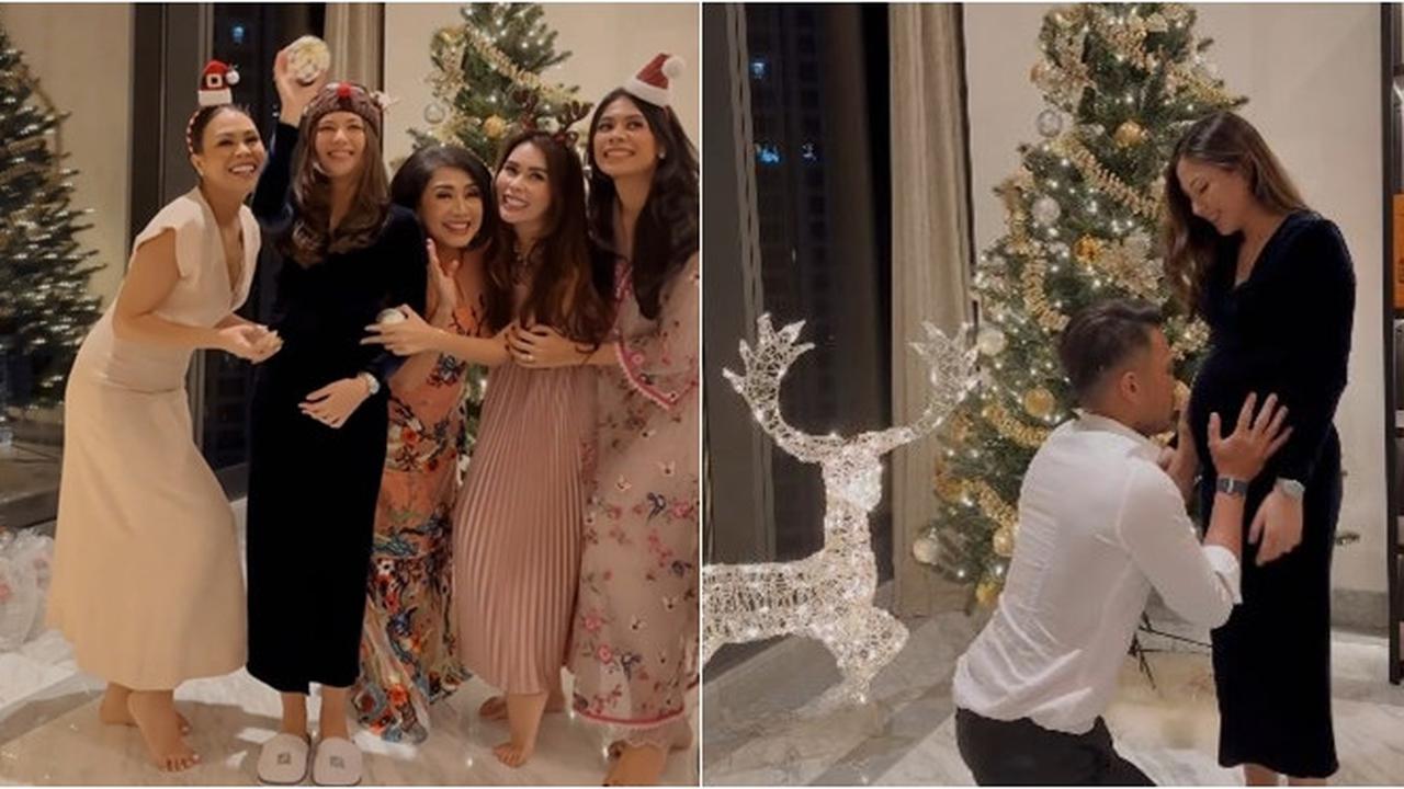 6 Potret Keseruan Jessica Mila Hias Pohon Natal Bareng Kakak Ipar dan Mertua