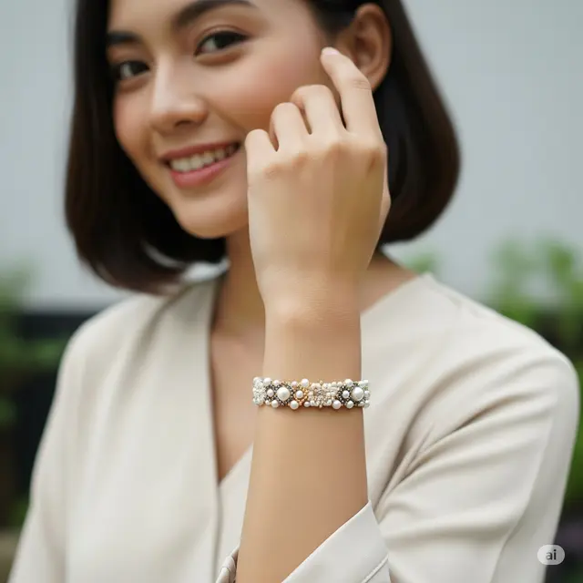 Contoh Model Gelang Manik Manik Terbaru. Foto: Gemini