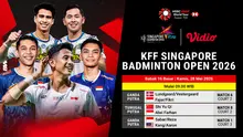 Jadwal BWF KFF Singapore Badminton Open 2026: babak 16 besar pekan ini di Vidio. doc. vidio