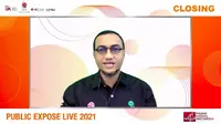 Direktur Pengembangan BEI, Hasan Fawzi pada penutupan paparan publik live 2021, Jumat (10/9/2021) (Dok: tangkapan layar: Pipit Ramadhani)