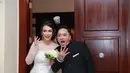 Feby Febiola dan Franky Sihombing resmi menikah. Hari ini, Jumat (22/1/2016) bertempat di Rumah Alexandra, Kemang, Jakarta Selatan. (Galih W Satria/Bintang.com)