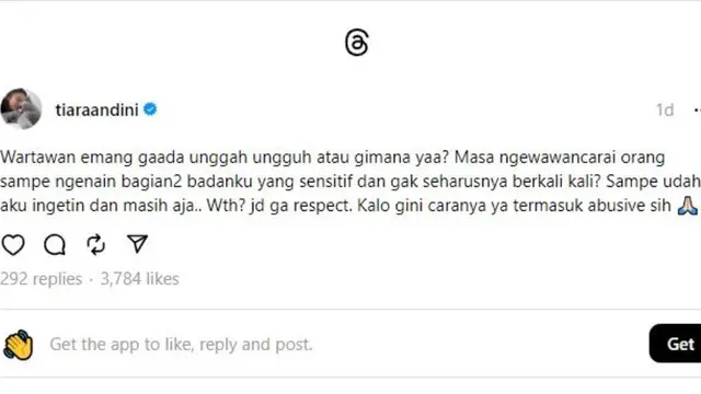 Ungkap Pernah Alami Pelecehan Seksual oleh Oknum Wartawan, Apa Tindakan Tiara Andini?